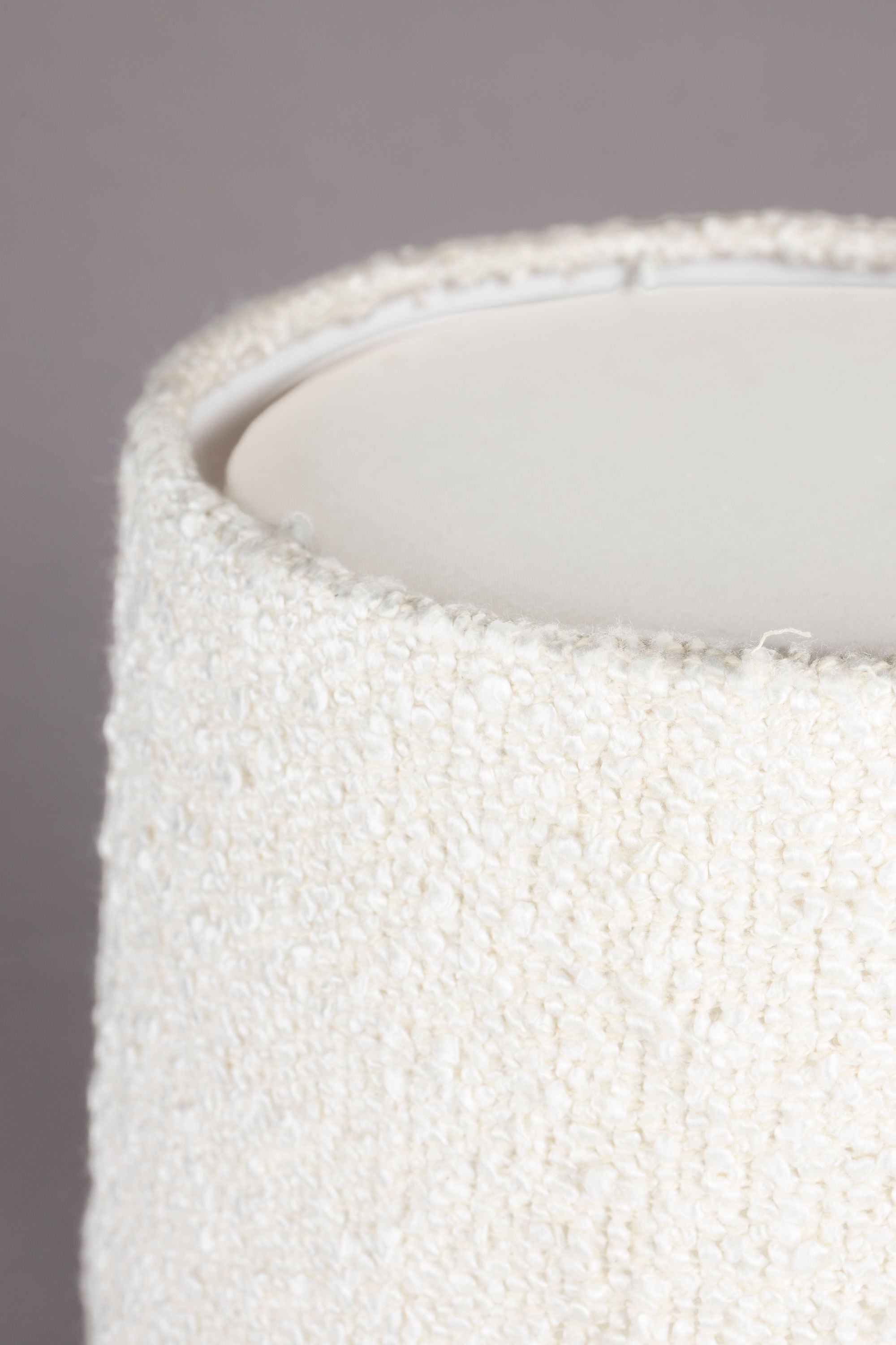 Dutchbone Renzo Handmade Black Base & White Boucle Table Lamp